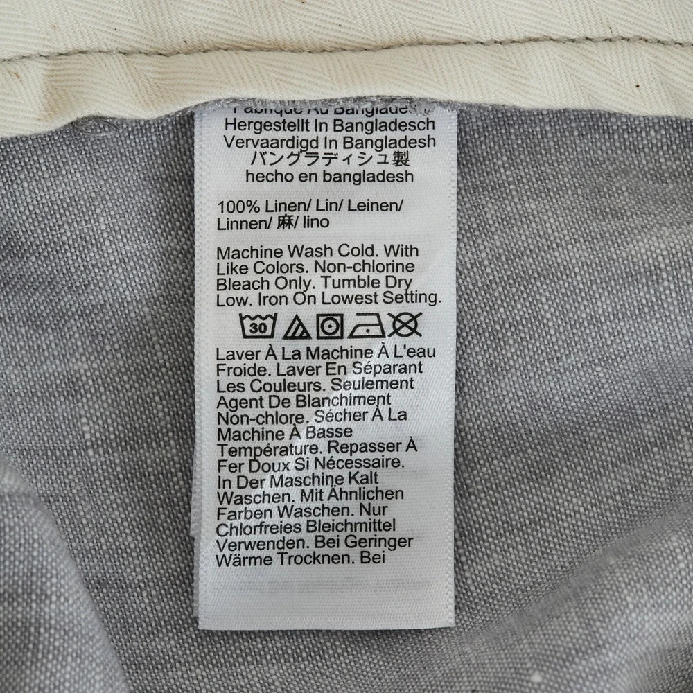 J.Crew Oarsman Linen Mens Pants 31x30 Gray Straight Leg CA092 FITS 31x27.5